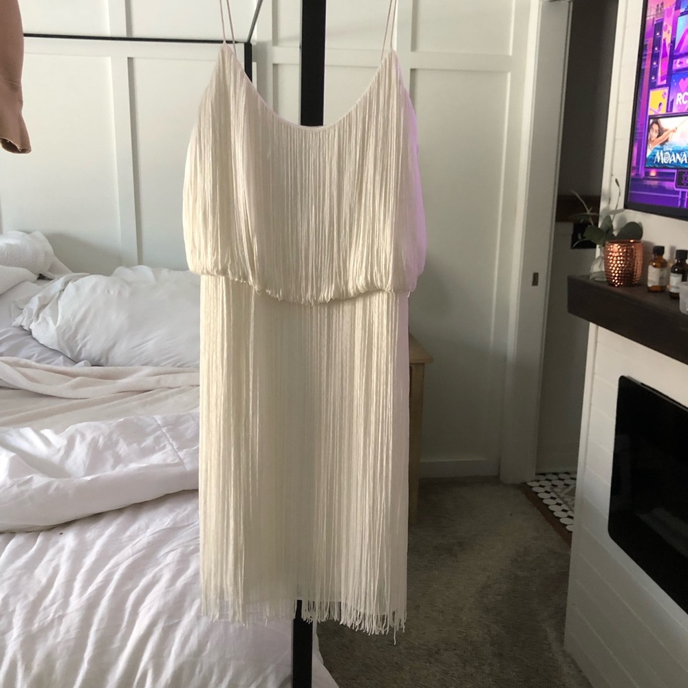 Aidan mattox fringe dress